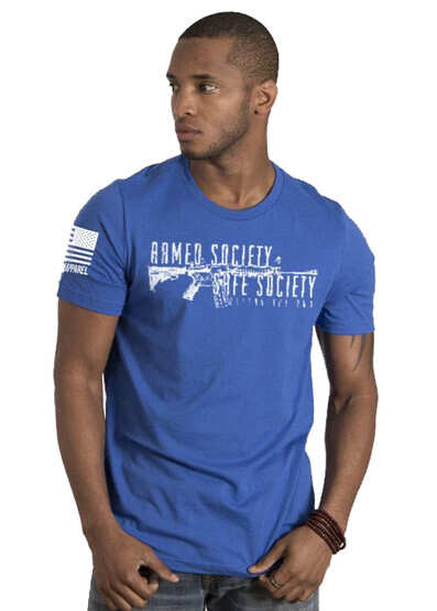 Nine Line Armed Society Defend 2A Short Sleeve T-Shirt in Royal Blue